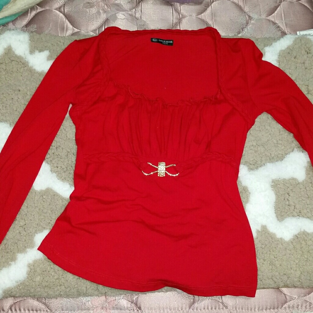 Elegant bright red blouse